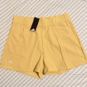 Adidas Women's Powder Yellow Go-To Pleated Shorts